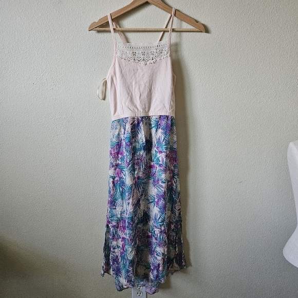 Roxy Light Pink Maxi Dress with Spaghetti Straps Big Kid Large (16) - Picture 1 of 6